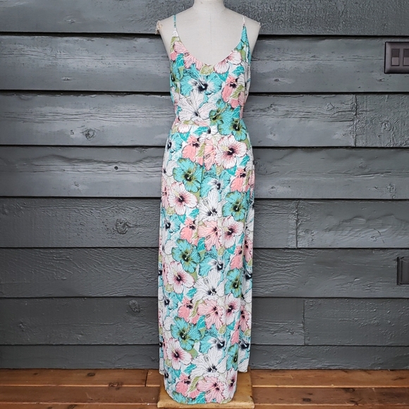 H&M Dresses & Skirts - H&M Hibiscus Floral Backless Maxi Dress sz 12
